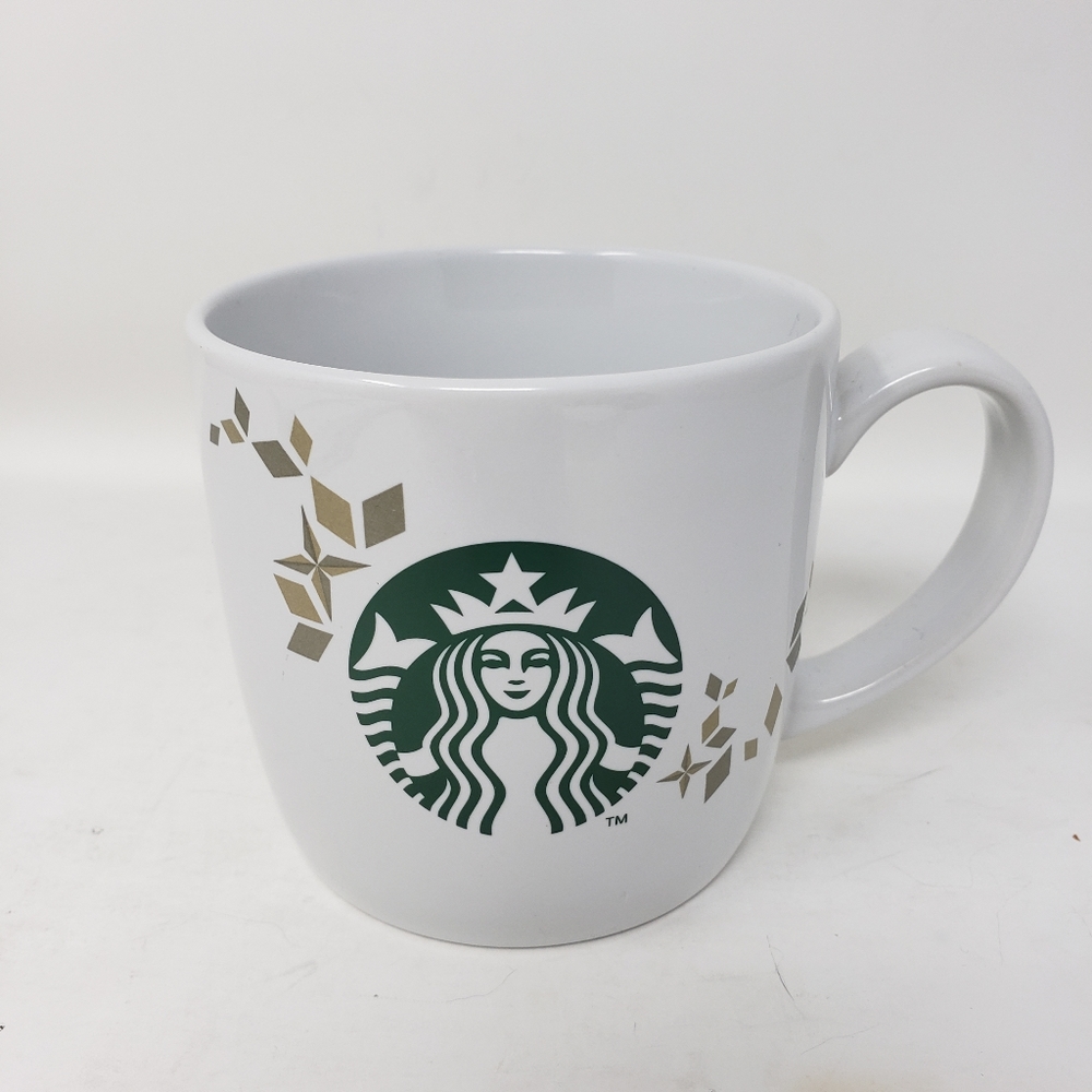 Starbucks 2013 Holiday Mug Green Mermaid logo Gold